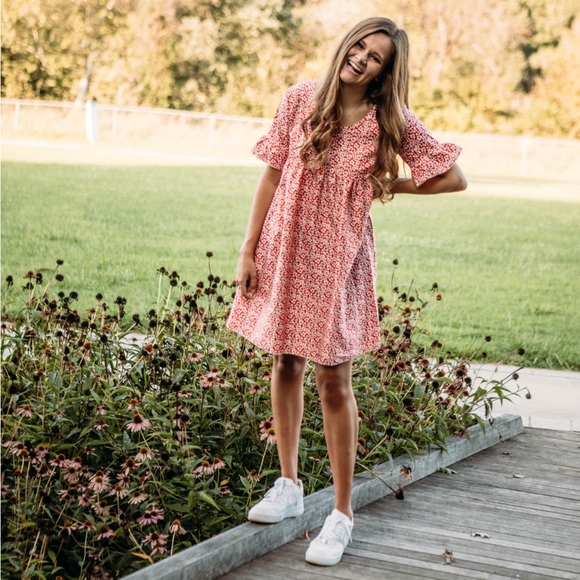 Red Floral Dress - Picture 3 of 5